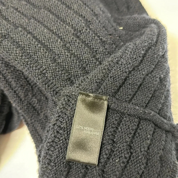 Lafayette 148 Cardigan Sweater Short Sleeve Merino Wool Knit Black Size Medium - Picture 8 of 10